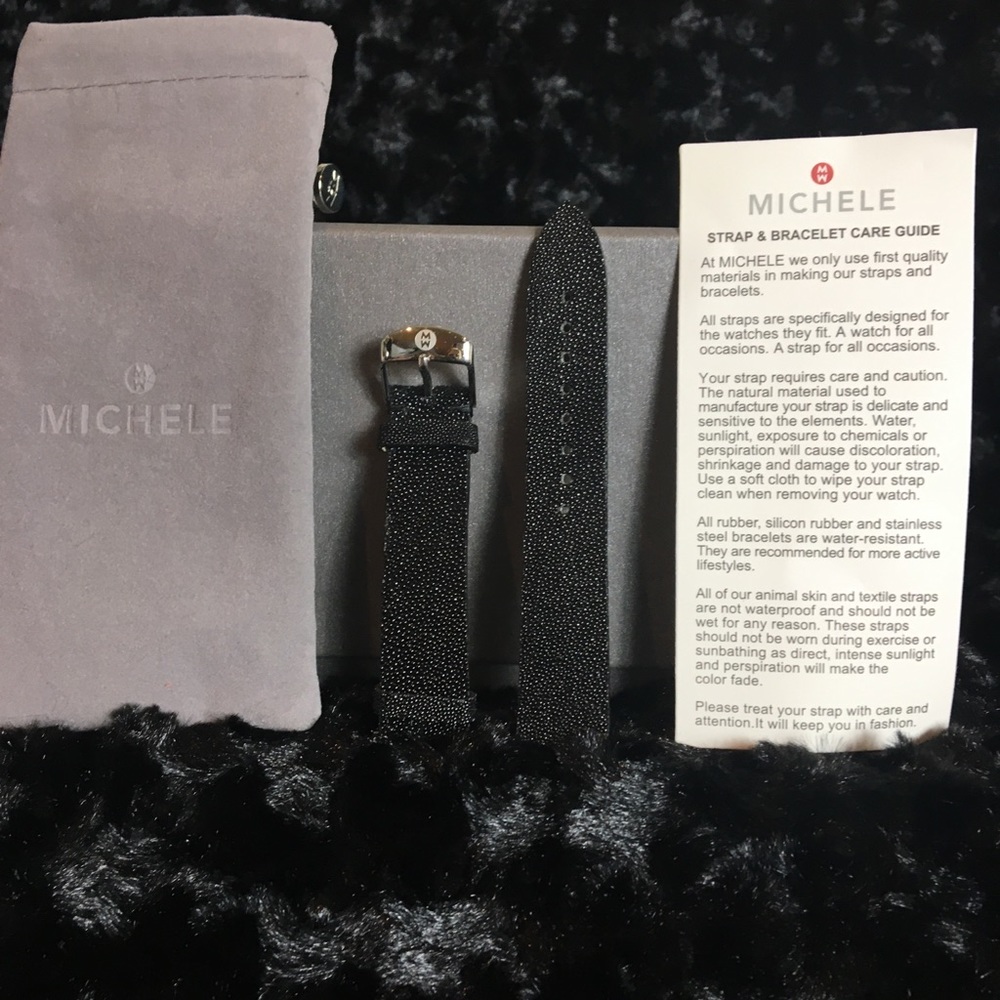 MICHELE 18 mm leather strap